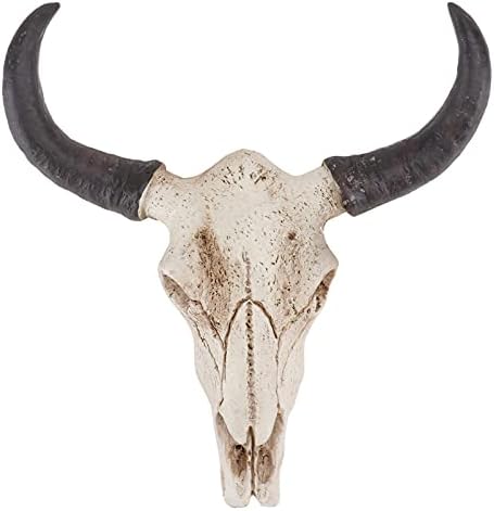 Homoyoyo Long Horn Cow Skull Resin Wall Hanging