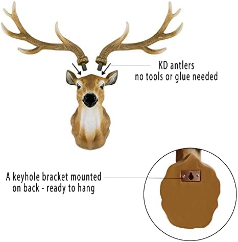 Keygift Deer Head Wall Decor 20 Inch Realistic Sculpture