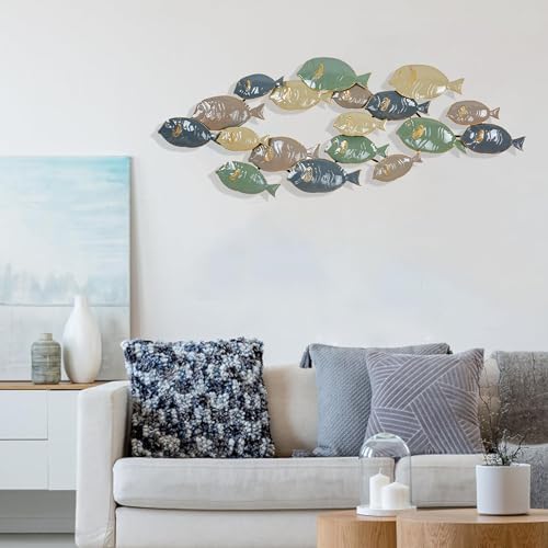 3D Fish Wall Art - Handcrafted Metal Sculpture for Ocean Themes