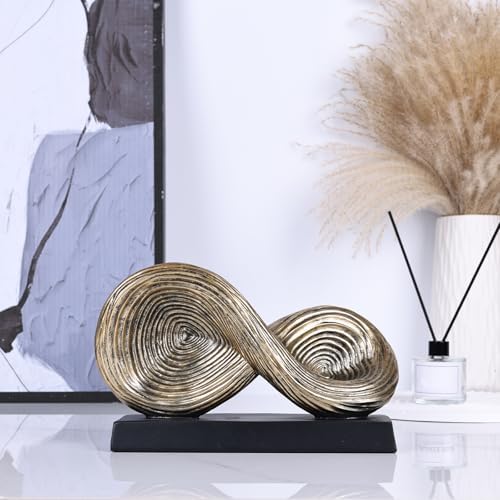 Abstract Art Infinity Loop Sculpture in Gold