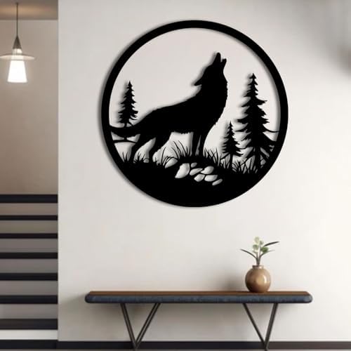 ENJOYOO Wolf Metal Wall Art 19x19in