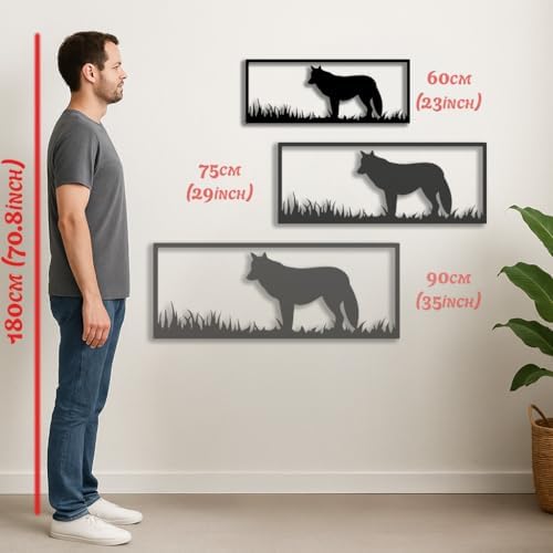 BONPERLA Modern Wolf Wall Sculpture - Minimalist Animal Decor