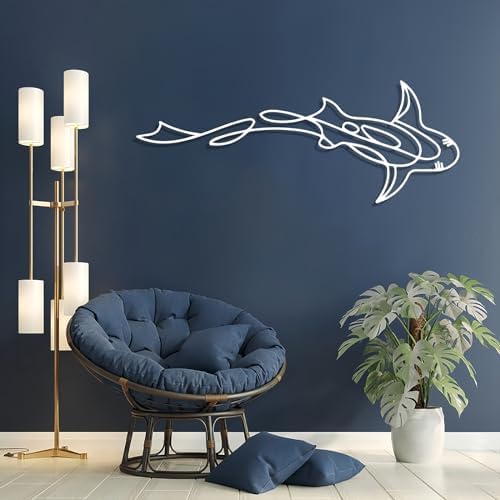 ICEWQOQU Shark Metal Wall Decor - Modern Design