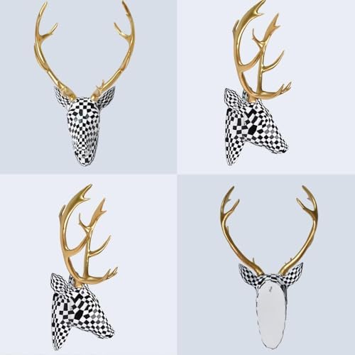 GIGICICI 157x87 Inch Mosaic Deer Head Wall Decor 1