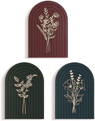 Heiple 3D Boho Floral Wall Decor Set Of 3