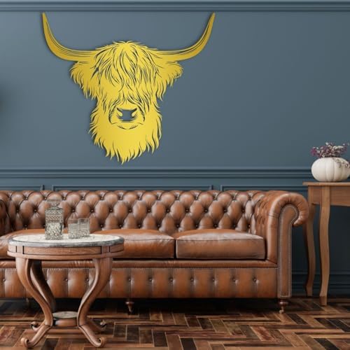 Cow Head Wall Art Metal Sculpture for Living Room and Office