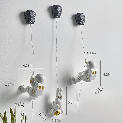 3Pcs Astronaut Wall Sculptures 3D Space Decor for Kids Room