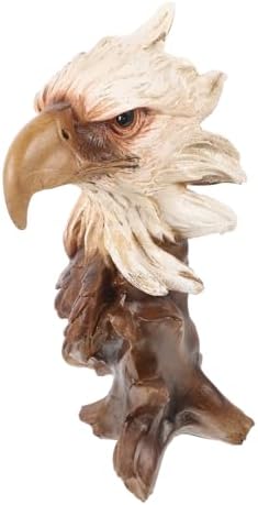 Lifelike Eagle Head Figurine Realistic Resin Sculpture for Home Office Decor