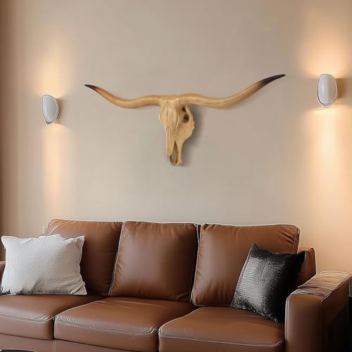 Bison Bull Skull Wall Decor - Realistic Resin Sculpture Art