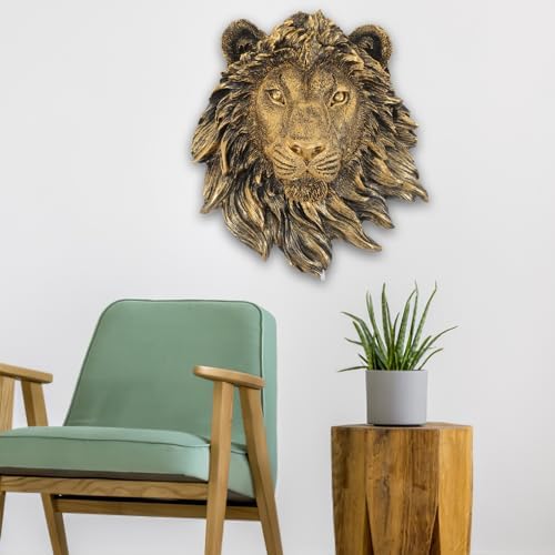 Lion Head Wall Decor - 9x7x3 Inches Sculpture