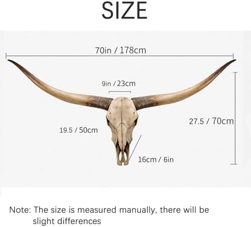 70-Inch Longhorn Cow Skull Wall Sculpture
