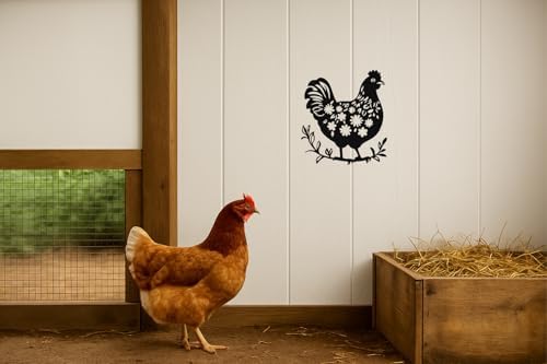 SHIMANY Black Metal Chicken Wall Sculpture