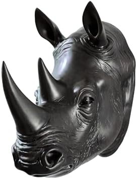 Hi-Line Gift Ltd Rhino Head Wall Art Statue Black