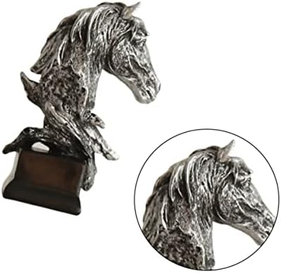 VICASKY Mini Horse Head Silver Decorative Figurine