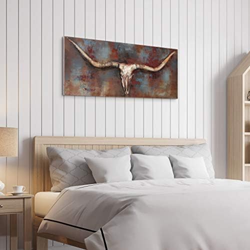 Empire Art Long Horn Primo Iron Wall Sculpture