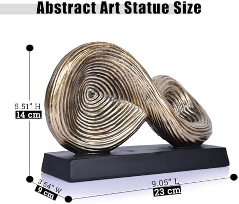 Abstract Art Infinity Loop Sculpture in Gold