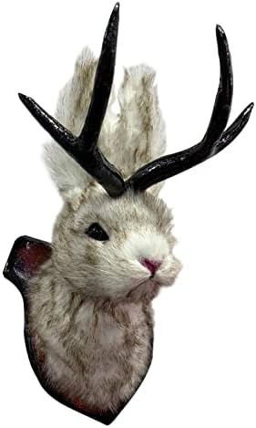 Animal Head Wall Decor with Rustic Antlers