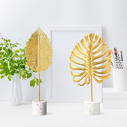 Gold Leaf Statues Modern Metal Desk Decoration