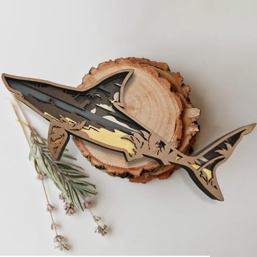 Laozai Wooden Forest Animals Shark Cabin Wall Decor