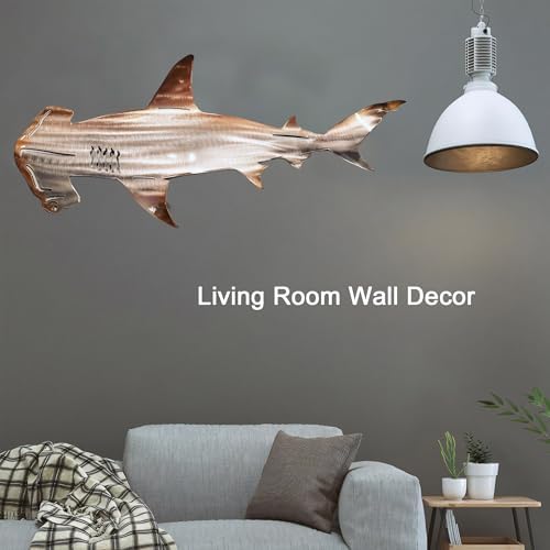 CATPAN Shark Wall Decor 50cm Stainless Steel Art