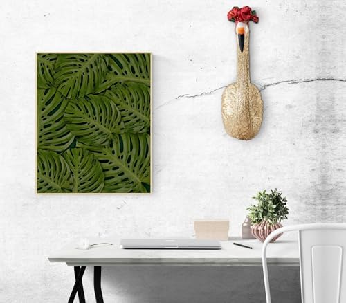 GABROC Gold Wall Decor - Large Resin Flamingo Sculpture for Hanging