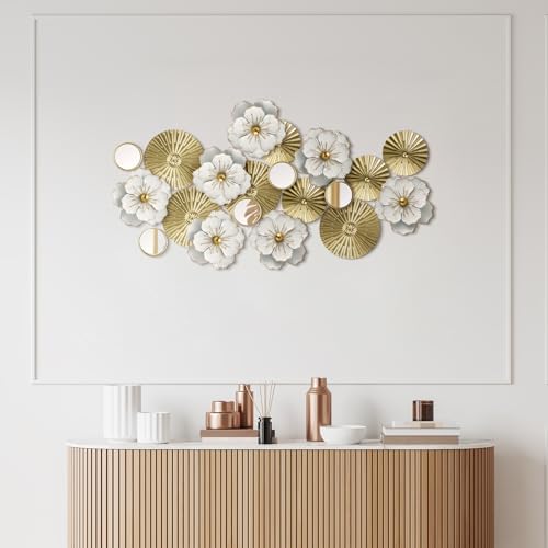 Briwooody 20 Pcs Metal Flower Wall Decor