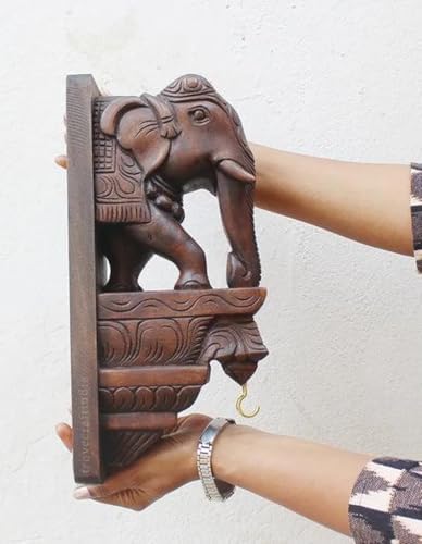 Wooden Wall Corbel Elephant Statue Set of 2