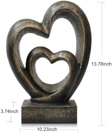 Heart Statue Decoration Romantic Sculpture for Home and Office