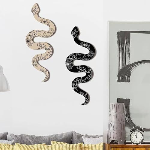 Rekeell Decorative Snake Wall Art Bohemian Style White