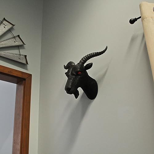 Zeckos 115 Inch Black Baphomet Goat Head Wall Sculpture