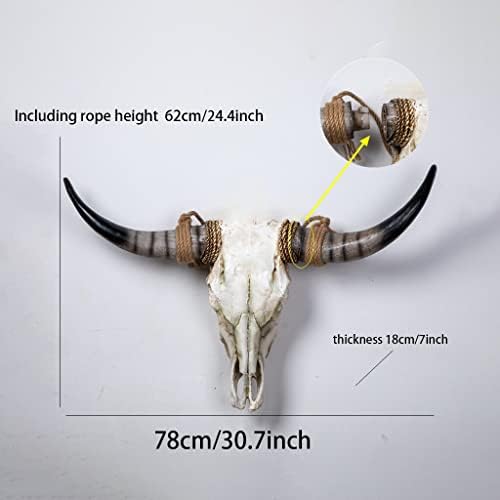 31 Inch Faux Longhorn Cow Skull Wall Hanging Decor