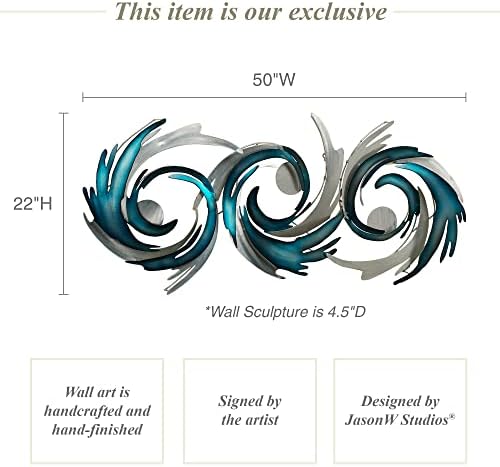 Touch of Class Perfect Storm Wall Sculpture - Blue Silver Large