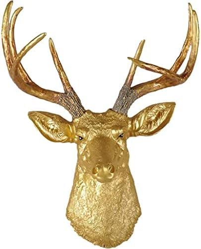 Gold Resin Deer Head Wall Hanging Sculpture Decor