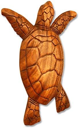 G6 Collection 12 Inch Wooden Wall Turtle Sculpture