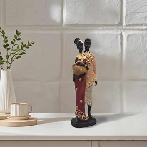 African Tribal Couple Statue - 10 Home Decor Sculpture