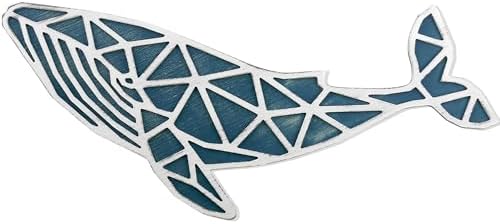 NAUTIMALL 31 Inch Wooden Nautical Whale Wall Art