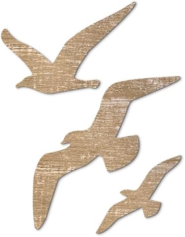 Putuo Decor 3 Pcs Wooden Seagull Wall Art