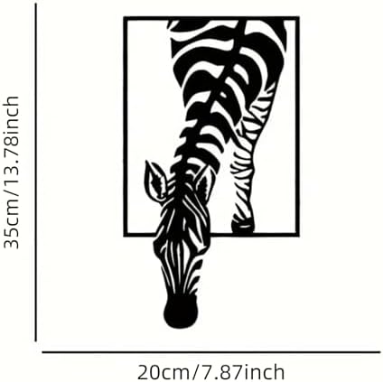 SEMMGO Black Metal Zebra Wall Sculpture Minimalist Decor