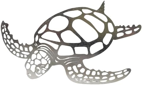 WorldBazzar Abstract Modern Ocean Turtle Metal Wall Art Sculpture