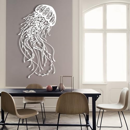 Jellyfish Metal Wall Art 3D Sculpture Elegant Decor