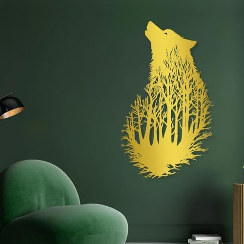Huefoam Wolf Metal Wall Art Sculpture
