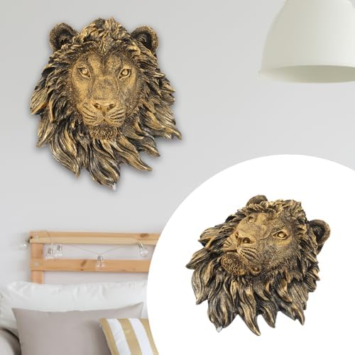 Lion Head Wall Decor - 9x7x3 Inches Sculpture