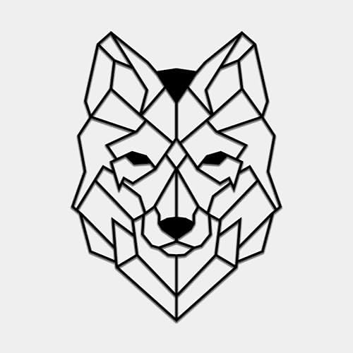 BONPERLA Geometric Wolf Head Wall Sculpture - Modern Decor