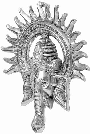 IS4A Silver Ganesha Wall Hanging Idol for Prosperity and Good Luck