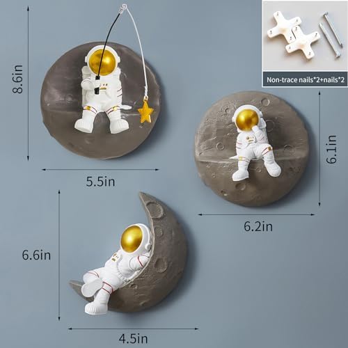 XGZY Astronaut Wall Sculptures 3PCS Set