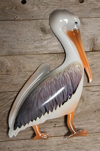 13x13 Inch Decorative Metal Pelican Wall Decor