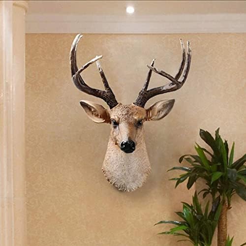 Retro Resin Deer Head Wall Sculpture Decor