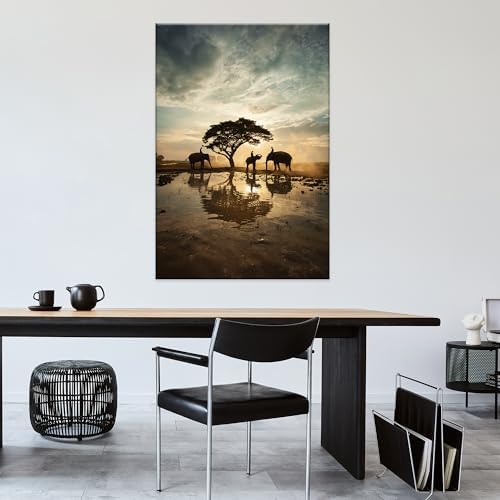 EGD Nature Wall Art Elephant Decor for Living Room