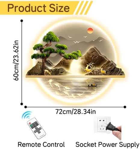 Zen Wall Art Decor with LED Light 60x72cm