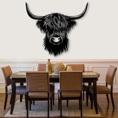 Cow Head Wall Art Metal Sculpture for Living Room and Office